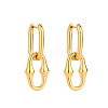 Elegant and Fashionable Oval Golden Plated 304 Stainless Steel Hoop Earrings for Women XK6117-2-1