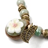 Adjustable Handmade Porcelain Flower Beads Braided Beads Bracelets WGFB2A7-09-2