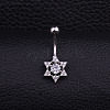 316L Surgical Stainless Steel Micro Pave Clear Cubic Zirconia Curved Barbell Belly Rings WGD8A79-06-1