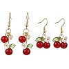 304 Stainless Steel Glass Blueberry Dangle Earrings EJEW-JE06251-01-2