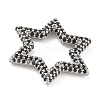 Rack Plating Brass Micro Pave Cubic Zirconia Star Linking Rings KK-A234-004P-3