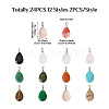 Fashewelry 24pcs 12 Styles Natural & Synthetic Gemstone Pendants G-FW0001-33-13