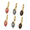 Glass Leverback Earrings EJEW-P269-05KCG-1