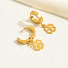 Fashionable Clover Brass Hoop Earrings HI5934-3