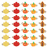 100Pcs Autumn Theme Handmade Polymer Clay Connector Charms PALLOY-TAC0251-3