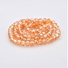 AB Color Plated Faceted Rondelle Electroplate Glass Beads Strands GLAA-A024D-AB09-2