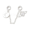 Brass Micro Pave Clear Cubic Zirconia Cable Chain European Beads KK-G531-07B-S-1