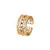 Golden Stainless Steel Hollow Open Cuff Ring RG3663-1-1