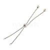 Non-Tarnish Adjustable 304 Stainless Steel Box Chain Slider Bracelet Making MAK-L038-001P-04-1