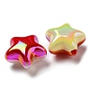 UV Plating Rainbow Iridescent Opaque Acrylic Beads MACR-D081-13-3