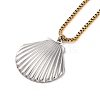 304 Stainless Steel Summer Beach Pendant Box Chain Necklaces NJEW-K389-01GP-03-3