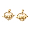 Brass Micro Pave Cubic Zirconia Pendants KK-R229-11G-C-1