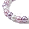 3Pcs 3 Color Glass Pearl Round Beaded Stretch Bracelets Set BJEW-JB09328-6