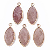 Natural Strawberry Quartz Pendants X-G-T131-07I-1