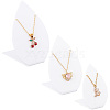 3Pcs 3 Sizes Opaque Acrylic Slant Back Necklace Display Stands NDIS-WH0012-13-1