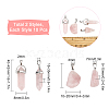 SUNNYCLUE 20Pcs 2 Style Natural Rose Quartz Pendants with Stainless Steel Color Alloy Findings G-SC0001-54-2