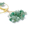 Wire Wrapped Chips Natural Green Aventurine Big Pendant Decorations HJEW-H057-03D-5