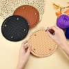 WADORN 3Pcs 3 Colors Leather Flat Round Bottom FIND-WR0003-78-3