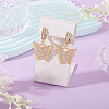 1Pair Brass Clear Cubic Zirconia Butterfly Hoop Earrings EJEW-TA0008-58-6