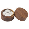 Round Wooden Couple Ring Storage Boxes with Velvet Inside AJEW-WH0513-26C-1