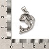 Dolphin Brass Micro Pave Cubic Zirconia Pendants ZIRC-F020-07P-FF-3