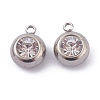 201 Stainless Steel Rhinestone Charms STAS-Z009-03A-04P-1