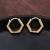 Brass Hexagon Hinged Hoop Earrings for Women EJEW-P206-11G-4