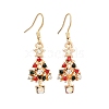 Christmas Theme Alloy Rhinestone Dangle Earrings EJEW-JE06627-01-2