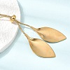 Adjustable 304 Stainless Steel Leaf Pendant Lariat Necklaces for Women SA-CBAB727-03G-3