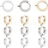 Unicraftale 12Pcs 3 Colors 304 Stainless Steel Huggie Hoop Earrings Findings STAS-UN0023-05-1