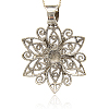 Tibetan Style Alloy Flower Large Pendants TIBEP-M001-14-2