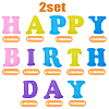 Non-Woven Fabric Cloth Happy Birthday Word Garlands AJEW-WH0398-007-2