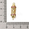 Rack Plating Brass Micro Pave Cubic Zirconia Hollow Column Links Connector Charms ZIRC-F142-50A-B01-3