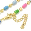 Brass Enamel Column Link Chain Necklaces NJEW-H039-10B-05G-1