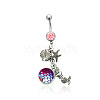 316L Surgical Stainless Steel Mermaid Starfish Dangle Belly Rings WG35D2C-17-2