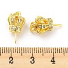 Brass Micro Pave Cubic Zirconia Pinch Peg Bails KK-H452-34G-3