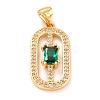 Real 18K Gold Plated Brass Micro Pave Cubic Zirconia Pendants ZIRC-L100-083G-02-2