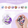 64Pcs 8 Colors Round Silicone Focal Beads SIL-GA0001-29B-2