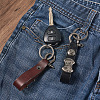 Biyun 2Pcs 2 Colors Leather Clasps Keychain KEYC-BY0001-04-14