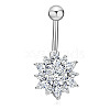 Clear Cubic Zirconia Belly Button Rings WG9960A-40-1