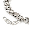 Non-Tarnish 304 Stainless Steel Cuban Link Chain Oval Link Bracelets for Women BJEW-G717-17P-3