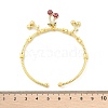 Brass Micro Pave Cubic Zirconia Fruit Charm Bangles for Women BJEW-Z089-01G-02-5