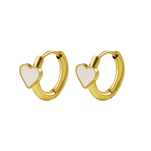 Natural Shell Heart Hoop Earrings QE2465-1