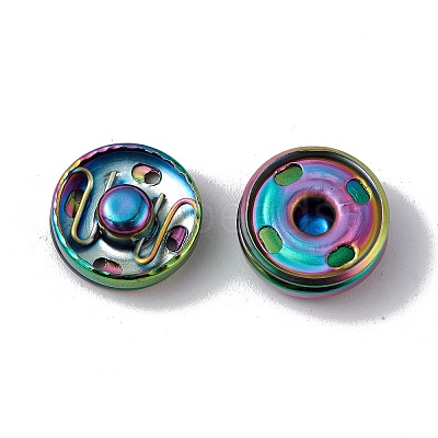 Ion Plating(IP) 202 Stainless Steel Snap Buttons BUTT-I017-01B-MC-1