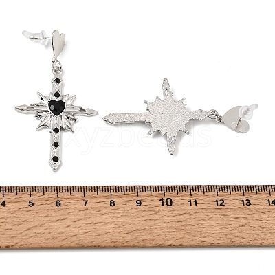 Alloy with Handmade Lampwork Stud Dangle Earrings LA-CBA71FC-01P-A-1