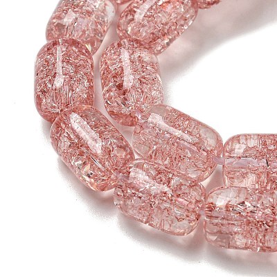 Transparent Crackle Glass Beads Strands GLAA-NH0001-04I-1