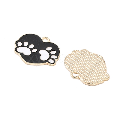 Alloy Enamel Paw Print Pendants ENAM-I062-01KCG-01-1