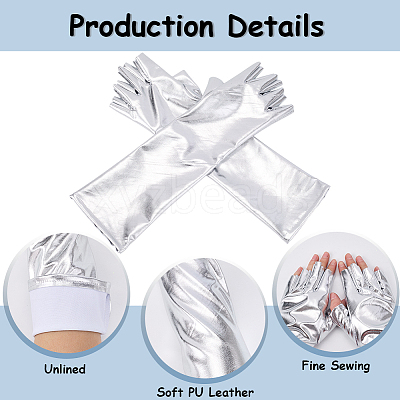 Half Finger Patent Leather Shiny Fingerless Gloves AJEW-WH20080-06C-1