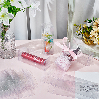 30Pcs Rectangle Transparent Plastic PVC Box Gift Packaging CON-NB0002-11-1
