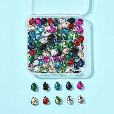 80Pcs 10 Colors Sew on Rhinestone RGLA-FS0001-17-1